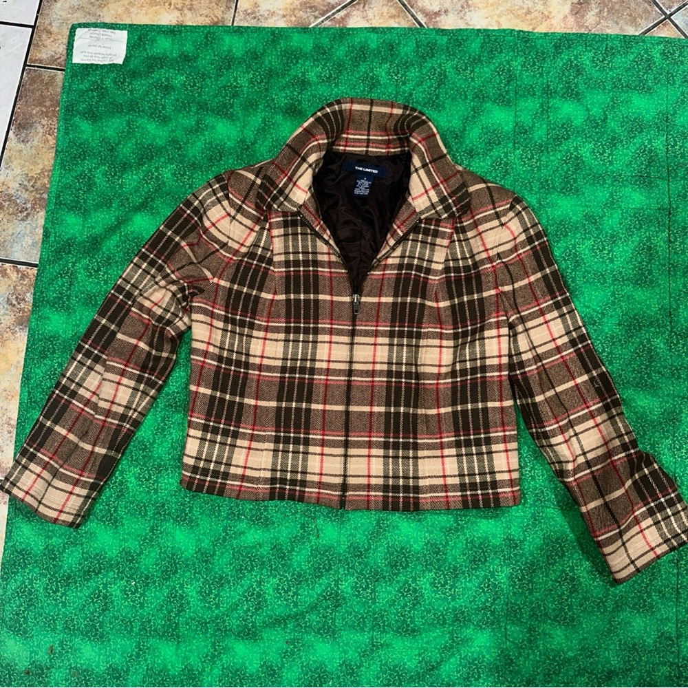 The Limited Vintage Zip Up Plaid Jacket sz S